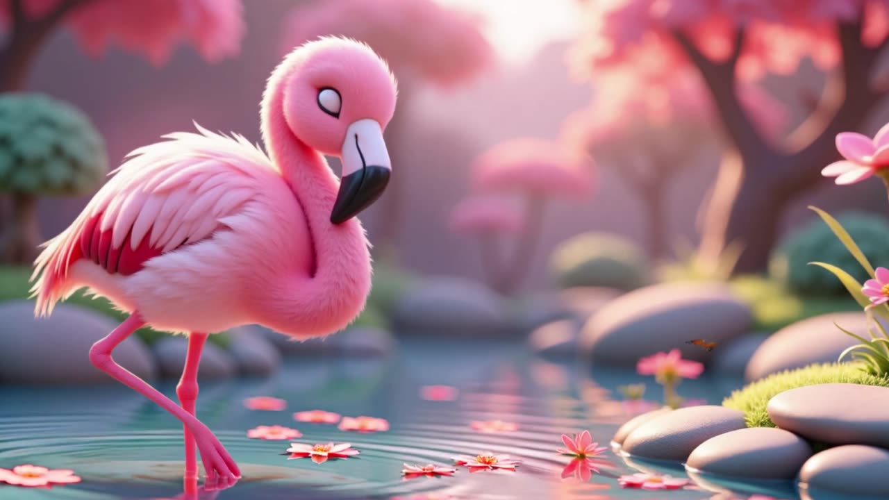 Relaxing Nature Ambience for Stress Relief & Deep Sleep, Pink Flamingo by the Water