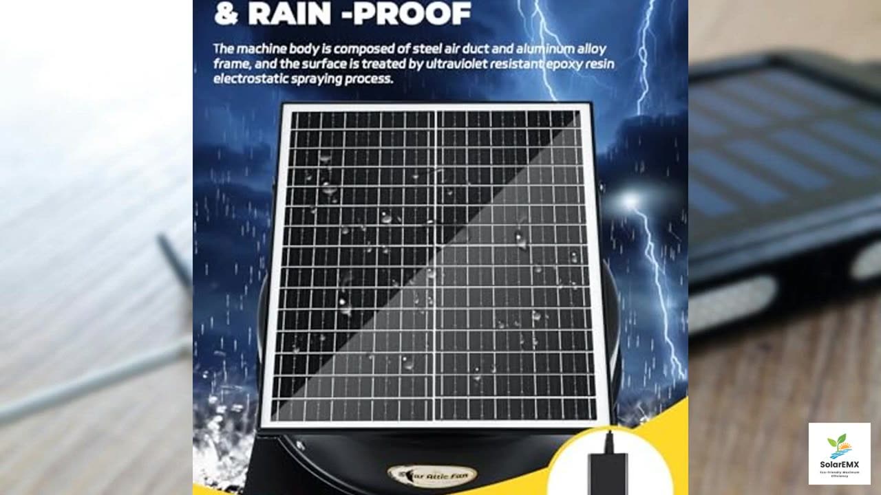 Moonshan Hybrid Solar Attic Fan with Remote Control