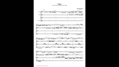 J.S. Bach - Well-Tempered Clavier: Part 1 - Prelude 13 (Flute Quartet)