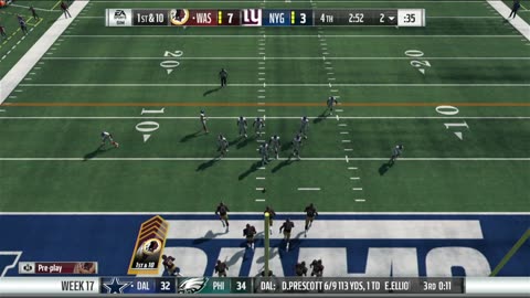 1966 REDSKINS VS MADDEN 18 , WEEK 17 NEW YORK GIANTS