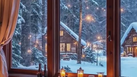 Bedroom with Crackling Fireplace and Breathtaking Snowy Views.