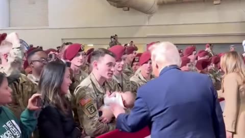 Trump greets military families at Fort Bragg