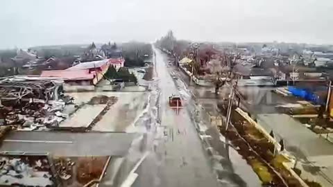 Russian drone chase ukranian army truck