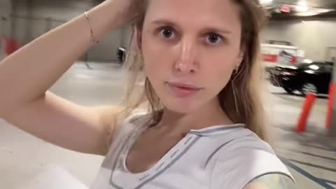 European tgirl in park lot