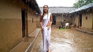 पहाड़ों में बारिश में जिंदगी _ Village Life Vlog in Heavy Rain 🌧️