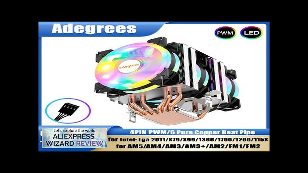 6 Heatpipes CPU Air Cooler 4PIN PWM CPU Fan For Intel LGA Review