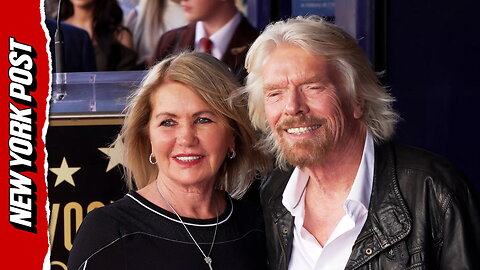 Sir Richard Branson and wife Joan on the Hollywood Walk of Fame in 2018