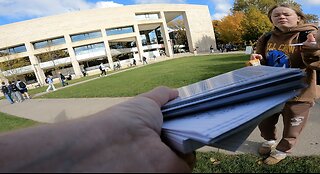 Iowa State Univ: A Much Quieter Day As I Preach the Gospel, One Student Encourages Me, Another Asks For A Gospel Tract, Preaching Jesus To The Masses