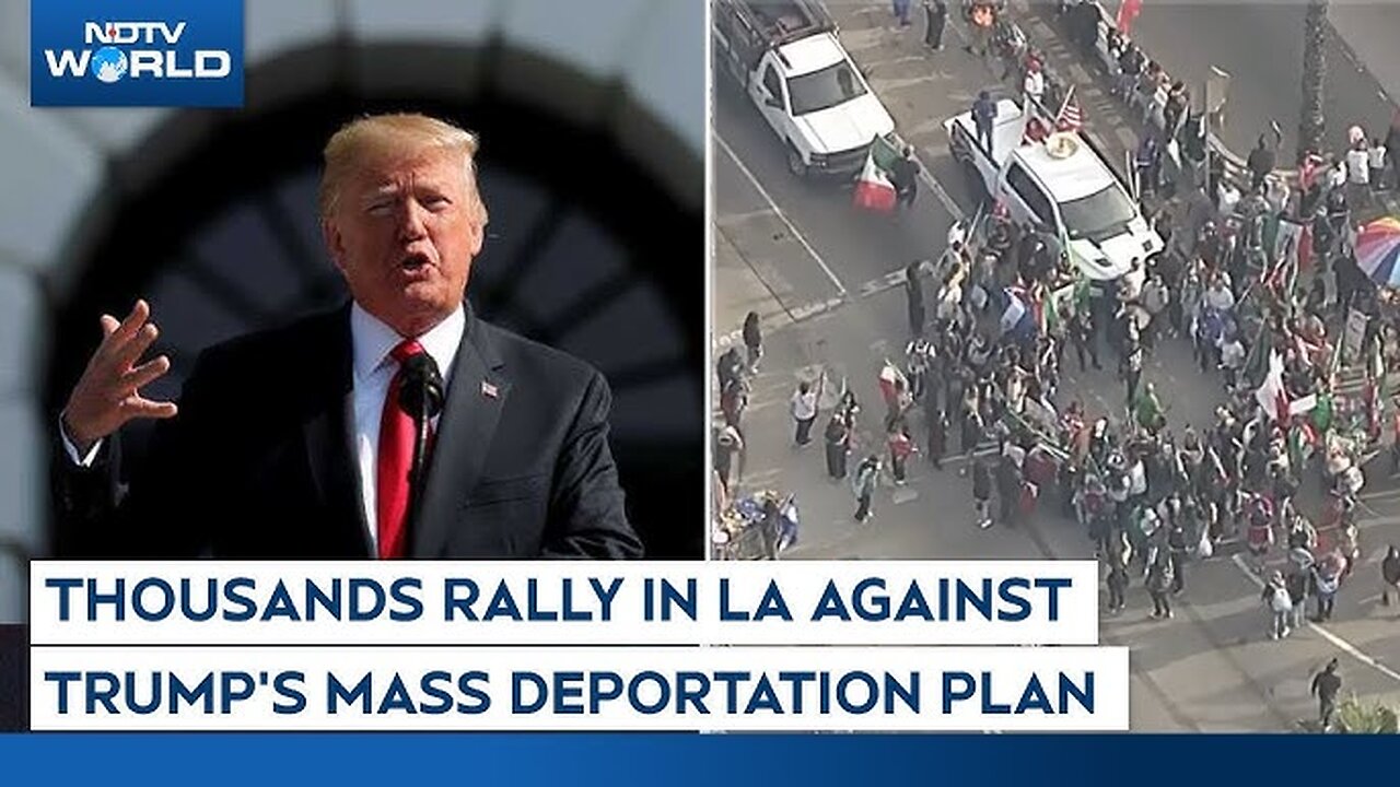 Protesters march in downtown Los Angeles and Phoenix to protest Trump’s mass deportation plans