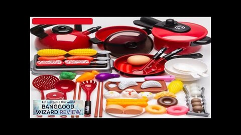 51pcs Kids Kitchen Toys Simulation Fruit Food Cookware Pots Children Pretend Play Review