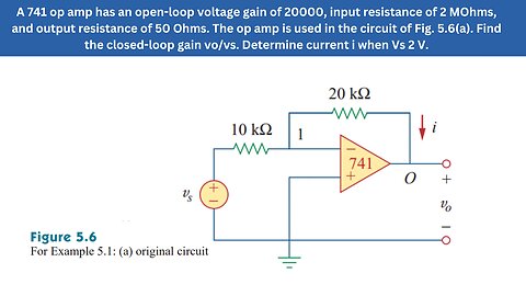 Example 5.1 | 5.6(a). Find the closed-loop gain vo/vs | FEC 4th Edition