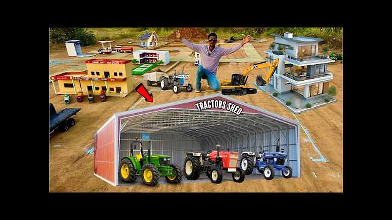 I Build Parking Shed For RC 6x6 Trucks & Tractors - Chatpat toy TV