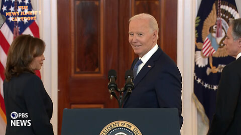 Reporter: "Who gets credit for this, Mr. President? You or Trump?" Creepy Joe: "Is that a joke?" Reporter: "No." Creepy Joe: "Oh." Walks away.