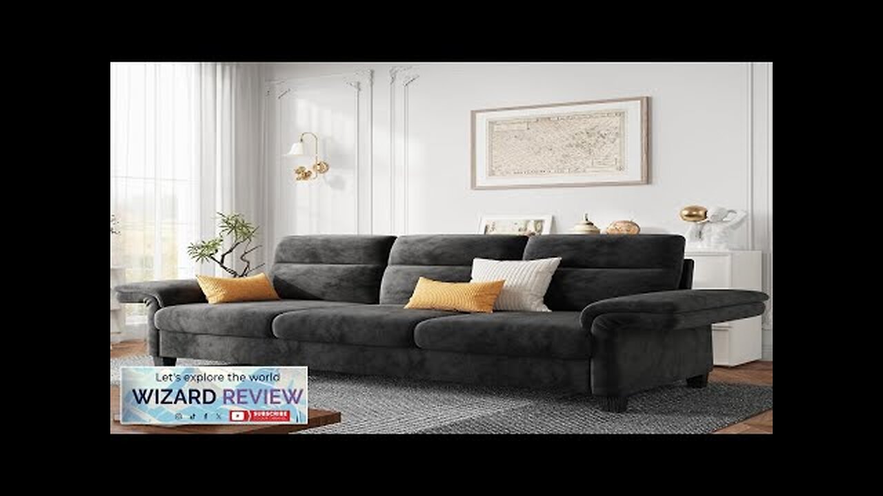 LIKIMIO 92 Inch Sofa Comfy Lounge Couch with Adjustable armrests Extra Deep Review