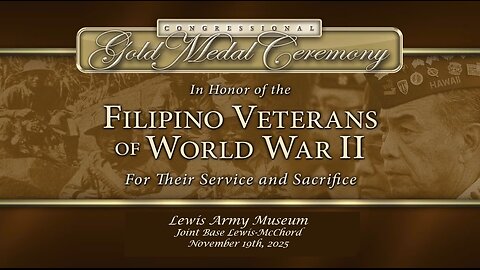 Congressional Gold Medal Ceremony | Lewis Army Museum November 19th, 2025