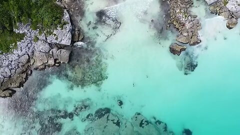 Sea waves & beach drone video