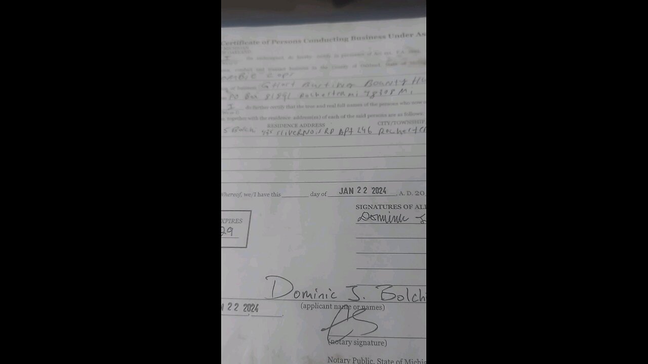 Certificate. Training book