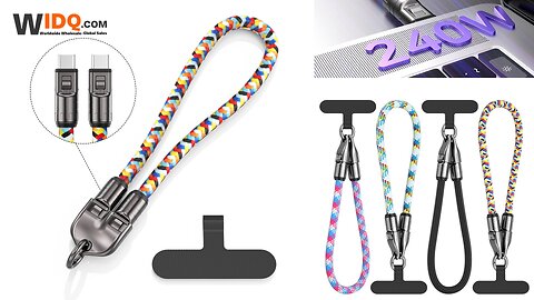 ⚡ 2-in-1 USB-C Lanyard Cable | 240W Power + Style On-The-Go! 🔋