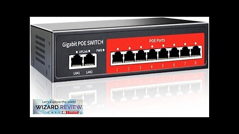 8 Port Gigabit PoE Switch with 2 Gigabit Uplink802.3af/at Compliant120W Built-in Review