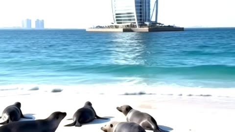 Dubai snowy atmosphere ❄️ #dubai #snowy #polarbear #springbok