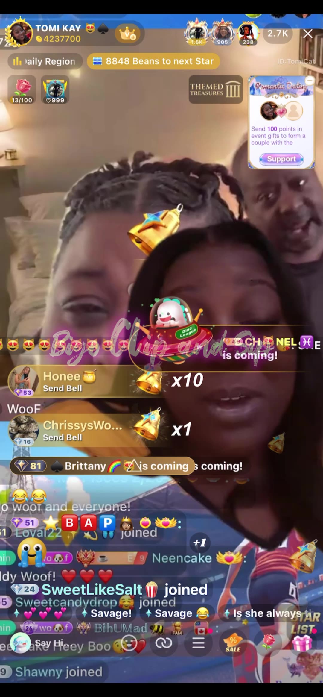 TomiKay ft Woof in her box with her dad after posting a pic on profile 10/13/25 #bigoclipandsip