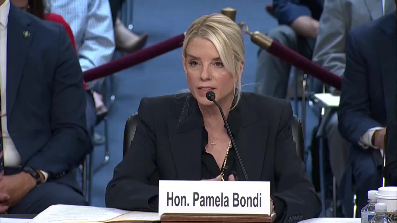 Pam Bondi refuses to answer Sen. Whitehouses query on naked women and Trump