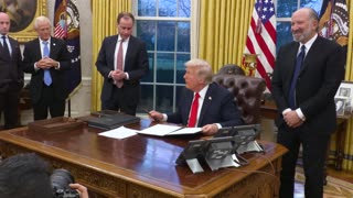 President Trump Signs Executive Orders in the Oval Office, Feb. 10, 2025
