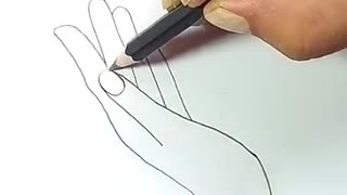 Breaking: How to draw a beautiful hand. Cute hand drawing. #shorts #drawing #tre