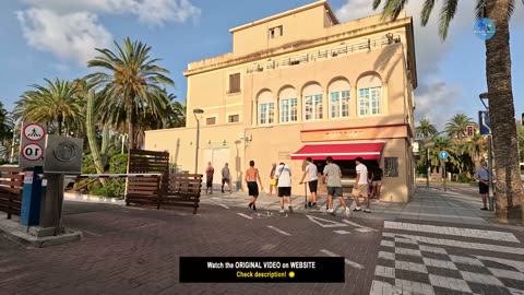 Sunset Reflections in Europe- Beach Walk / Water Slides | 4K Tour