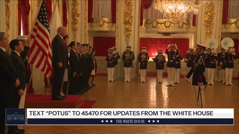 POTUS Participates in a Welcome Ceremony with Honor Guard in Japan