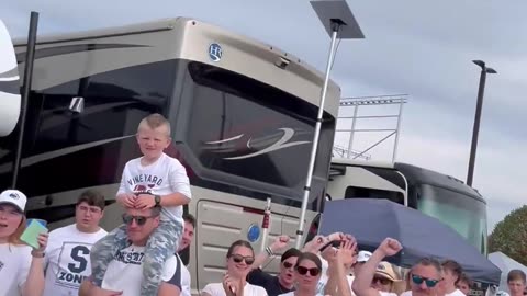 Penn State fans in line for a Charlie Kirk shirt. 10 hours before kickoff. I love college football: