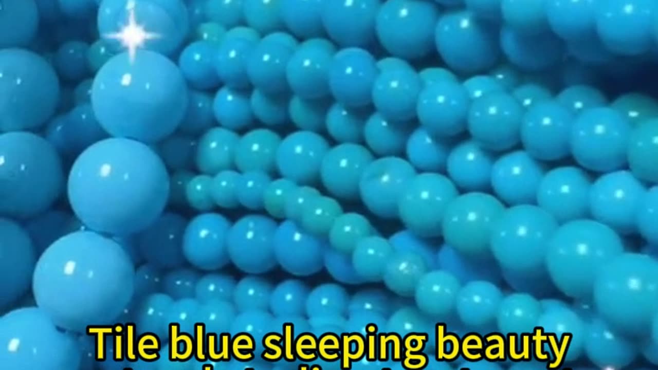 250120-5 Tile blue sleeping beauty natural sterling treatment turquoise tround bead string