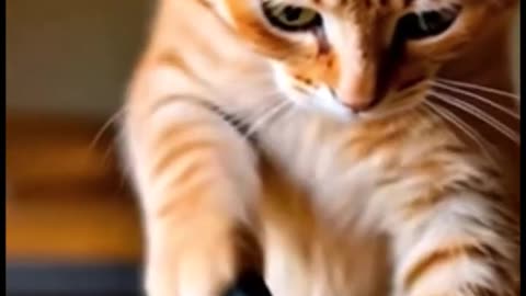 AI cat cutting fish