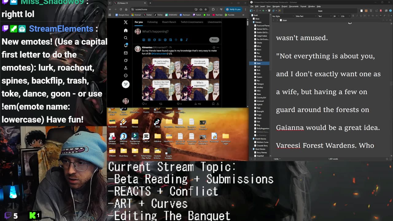 Beta Reading + REACTS + Commentary + Wheel of Time! Writing: Conflict | Art Arc Drawing: Trees | Blue Horror Stories #4 New !Subreddit