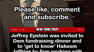 Jeffrey Epstein was invited to Dem fundraising dinner to meet Hakeem Jeffries