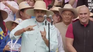 President Nicolás Maduro sings 'Don't Worry Be Happy' at a rally after US seized Oil Tanker