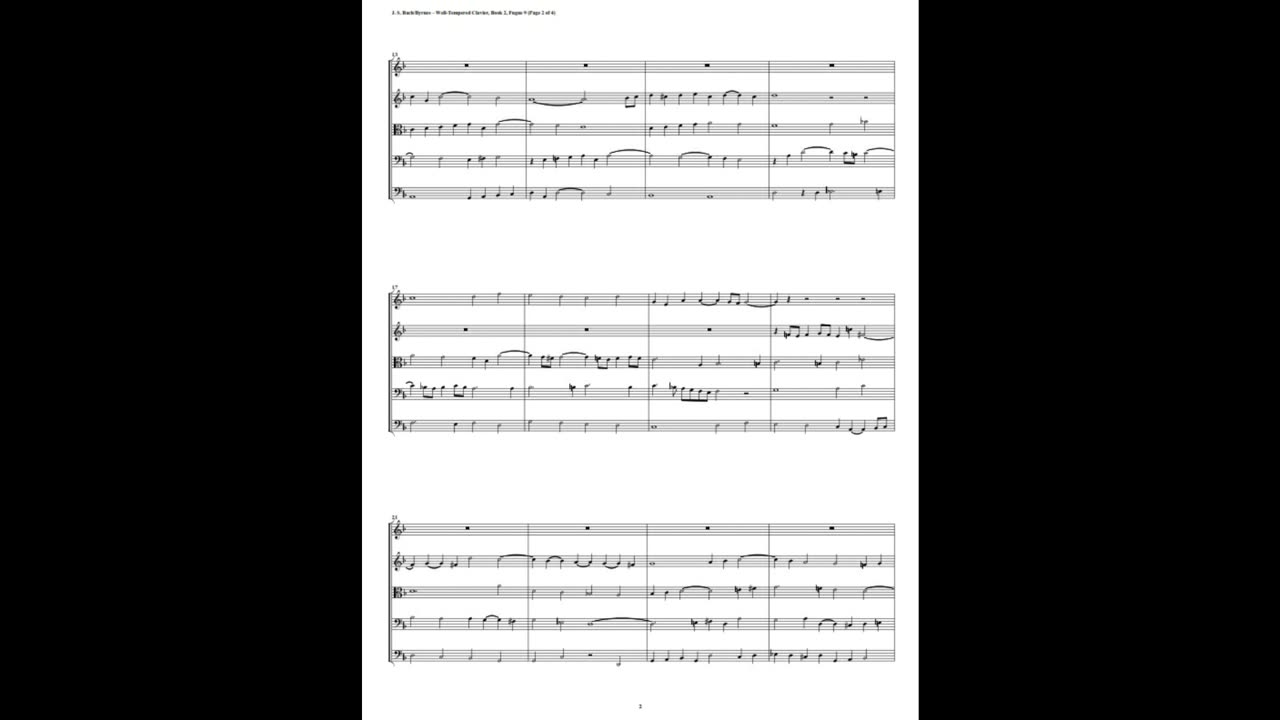 J.S. Bach - Well-Tempered Clavier: Part 2 - Fugue 09 (String Quintet)