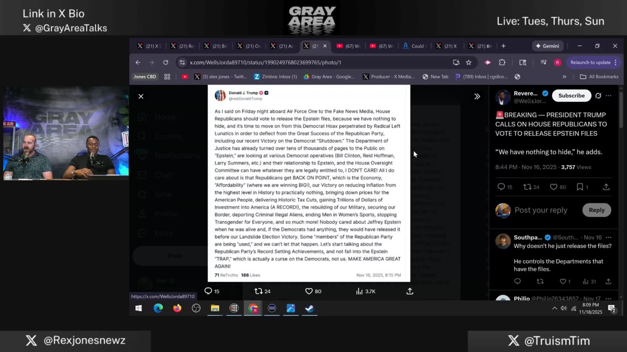 Gray Area LIVE #22: Marjorie Taylor Greene EXPLODES - House Votes on Epstein Files!