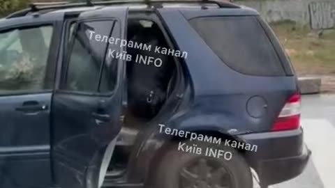 In Kiev, police officers are pushing and kicking a conscript into a car