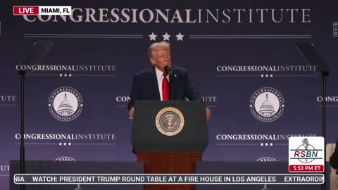 President Trump Addresses The House At Trump National In Doral, Fl