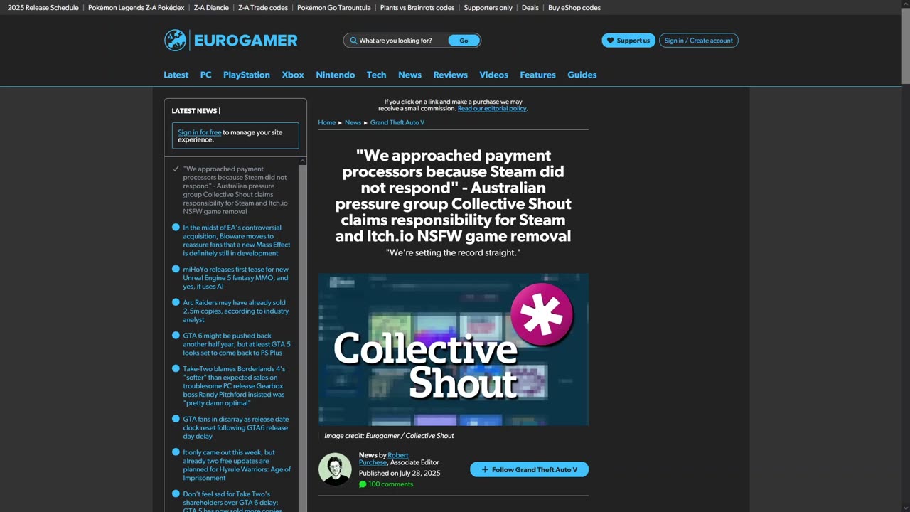 I Was Wrong About Videogame Censorship War - Collective Shout Claims Responsibility