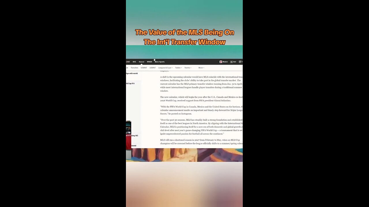 The Value Of The MLS Being On The Int'l Transfer Window