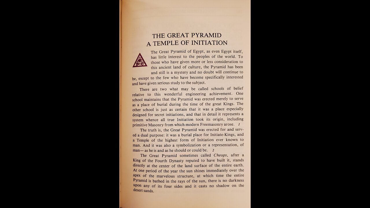 "Tombs of Initiation" voice of Bill Cooper, text by Rosicrucian author R. Swinburne Clymer.