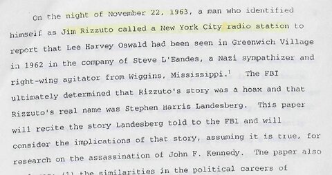 Oswald and the Incredible Tale of Stephen Harris Landesberg