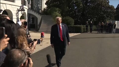 Donald Trump Takes Questions From Reporters On White House Lawn 