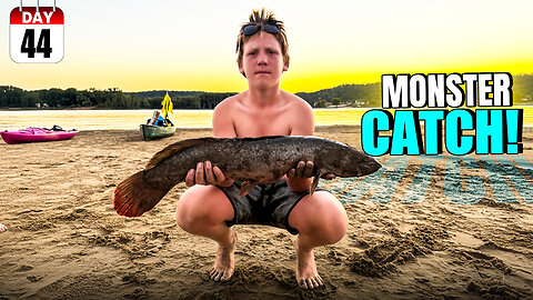 Monster Fish Caught by 7 Kids + Mom | Mississippi River Adventure – Day 44