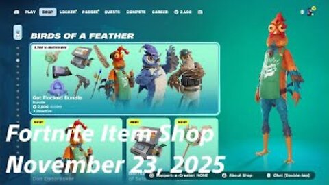 Fortnite Item Shop|November 23, 2025(*New* Get Flocked Bundle & Flagpole Sitta Emote)