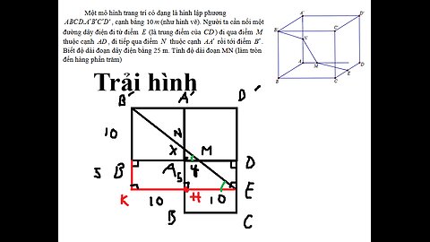 THPT Trực Ninh – Nam Định: Một mô hình trang trí có dạng là hình lập phươngABCD.A'B'C'D' , cạnh bằng