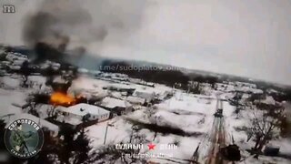 Russians Marines burn enemy columns advancing on the Kursk