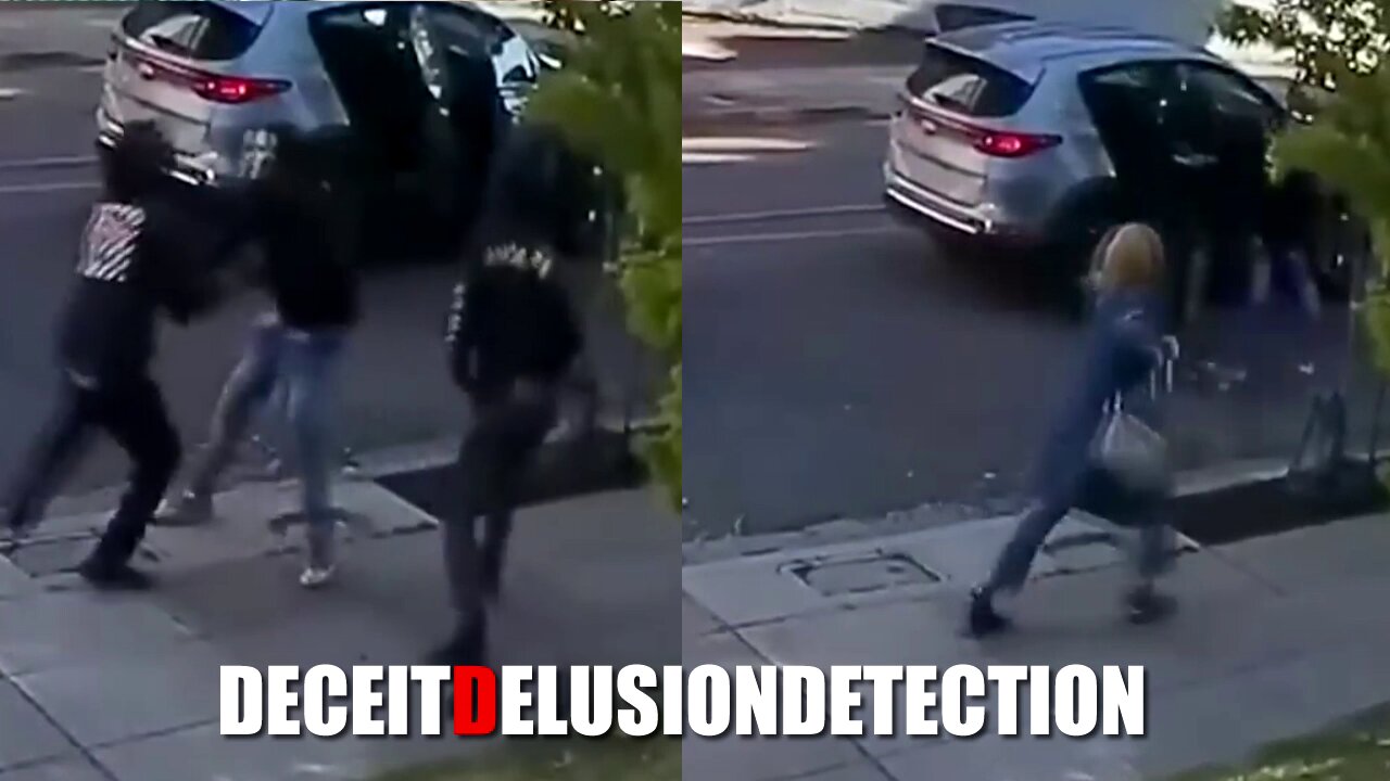 An Oakland white female was attacked and robbed by a group of black suspects